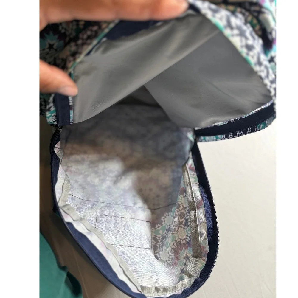 Trans by JanSport Geometric Kaleidoscope Backpack Laptop School Book Bag Blue